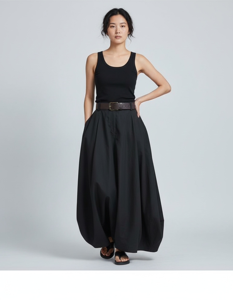 Jupe Longue Lin Noir