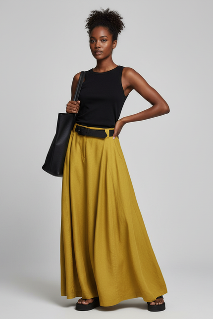 Jupe Moutarde Longue