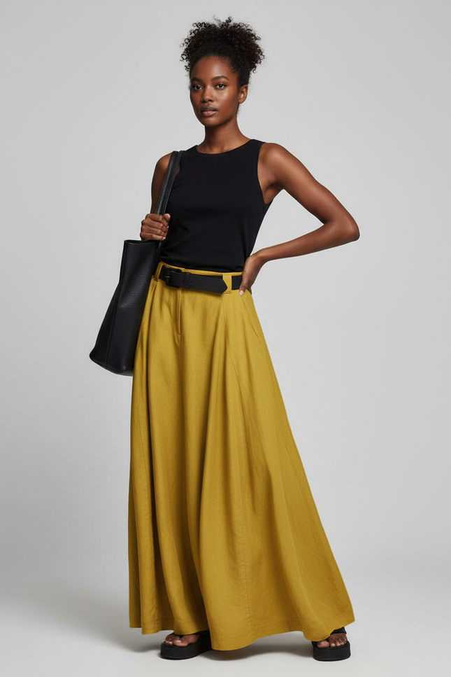 Jupe Moutarde Longue