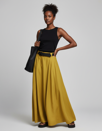 Jupe Moutarde Longue