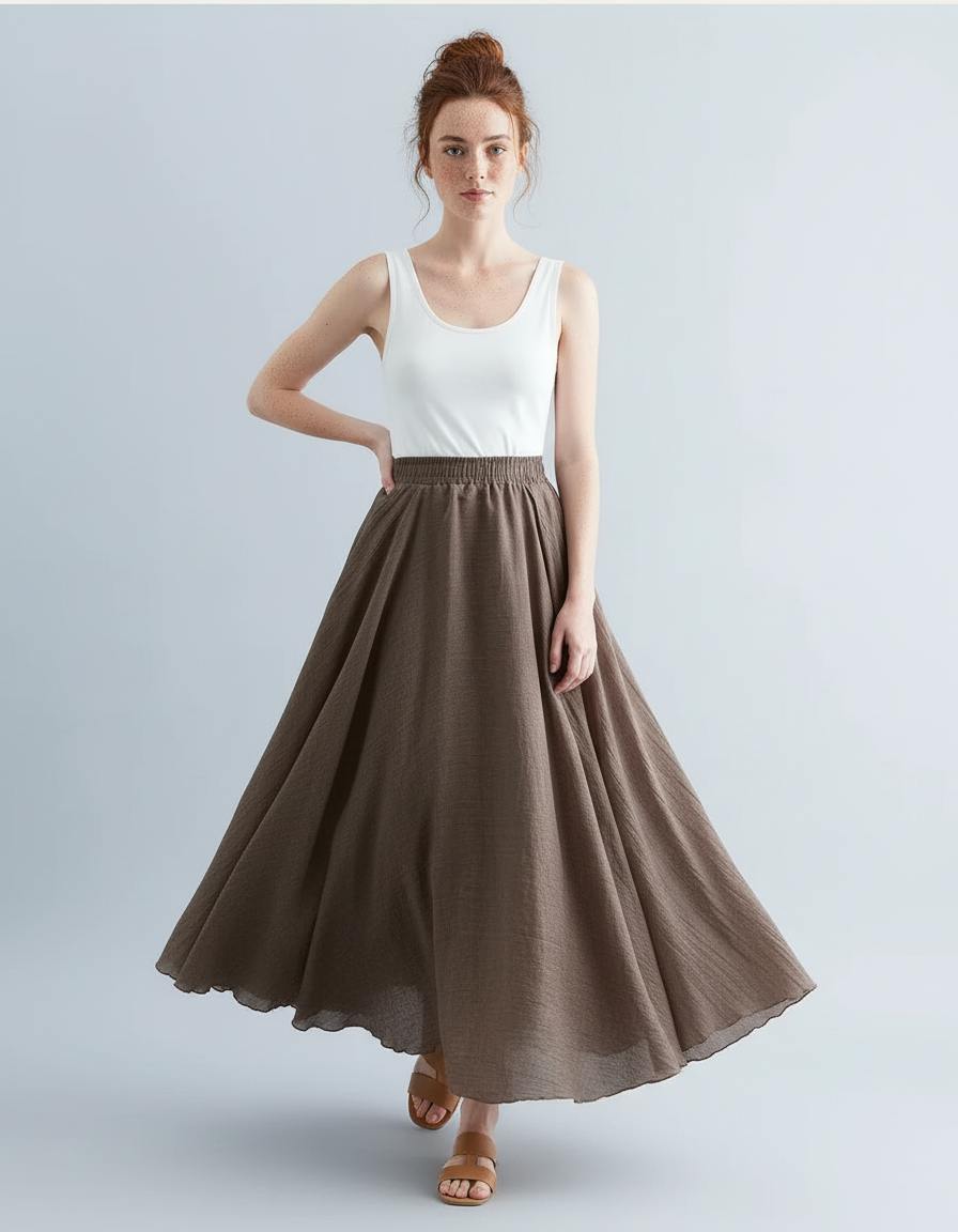 Jupe Longue Smockée