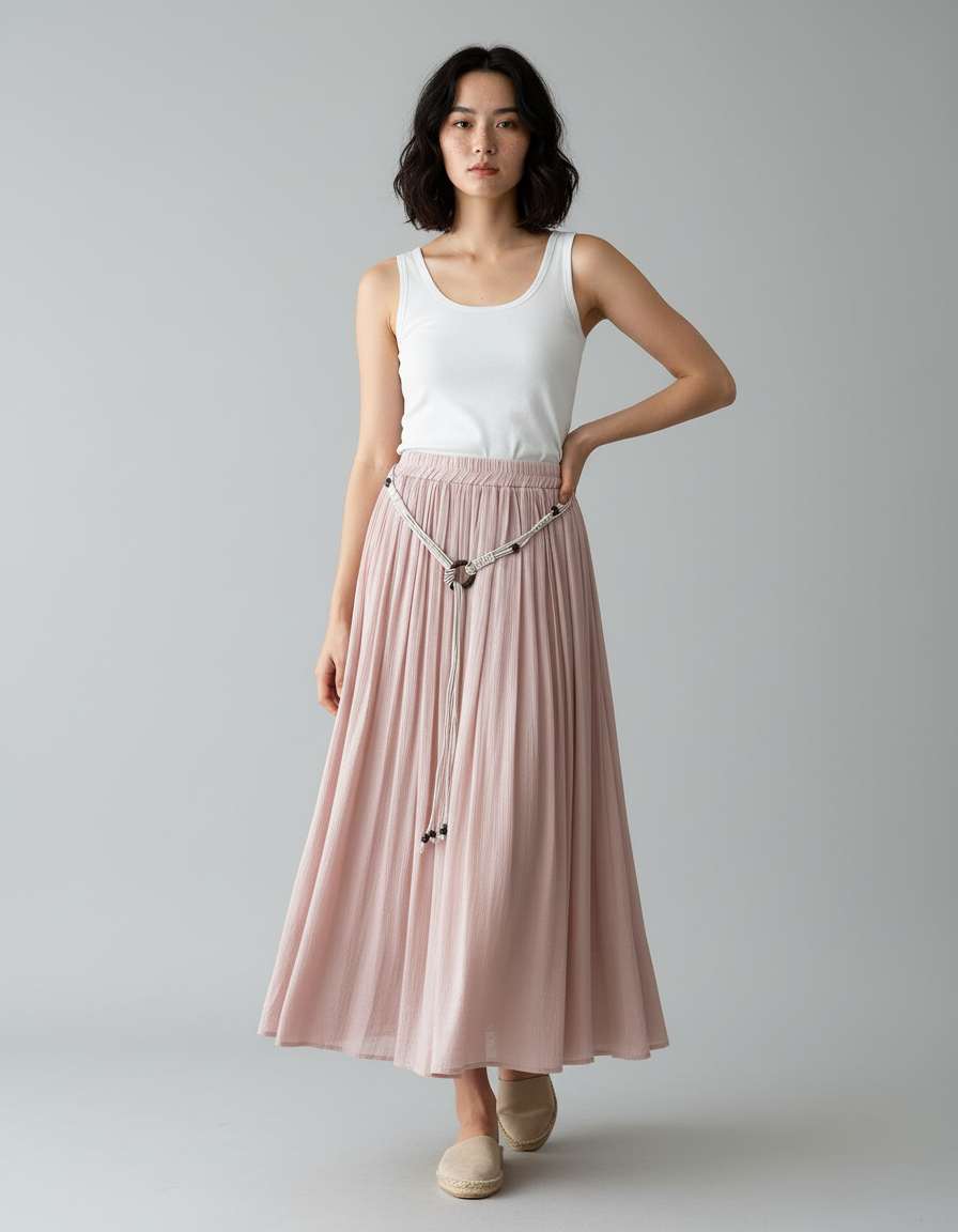 Jupe Longue En Jersey De Coton