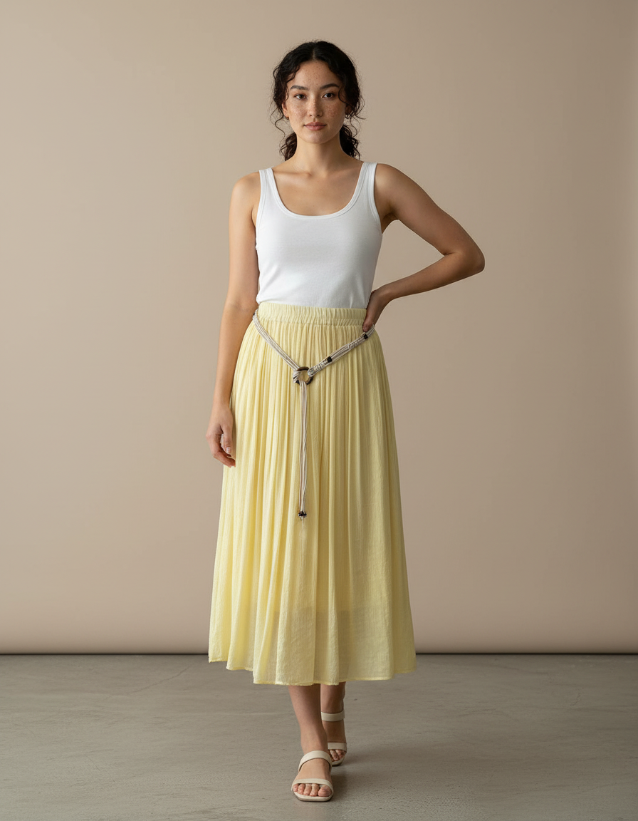 Jupe Longue Jaune Beurre