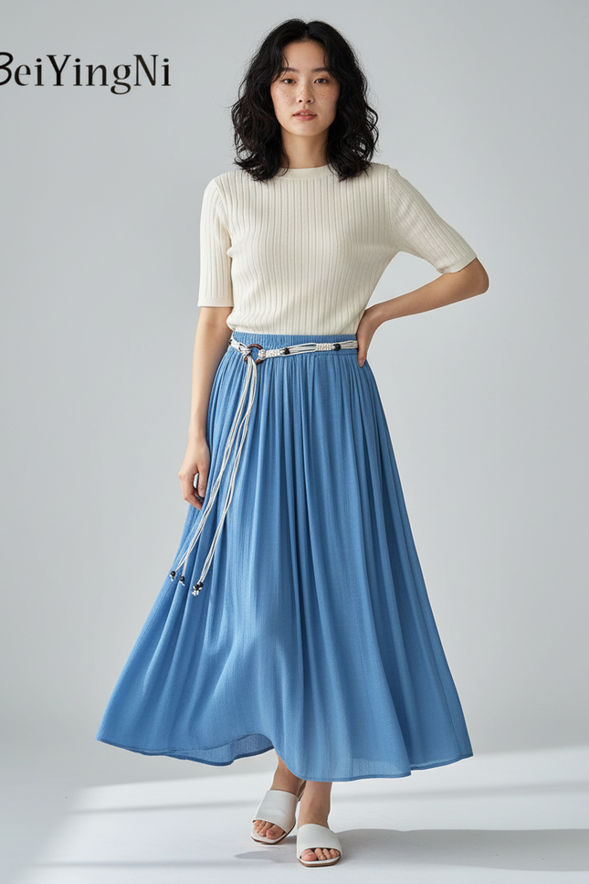 Jupe Longue Chambray