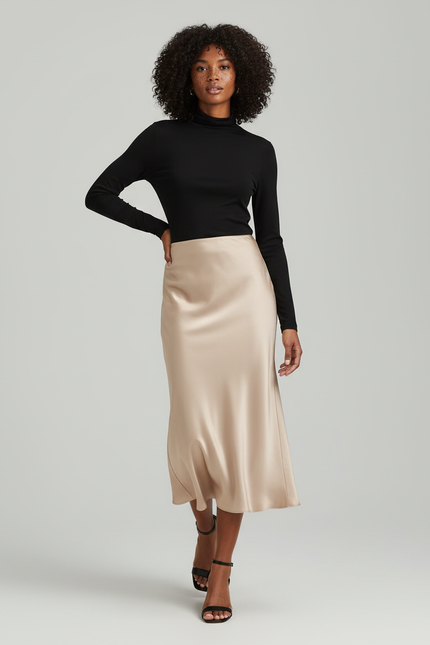 Jupe Longue Fluide Beige