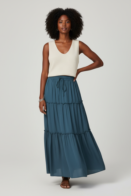 Jupe Longue Bleu Canard