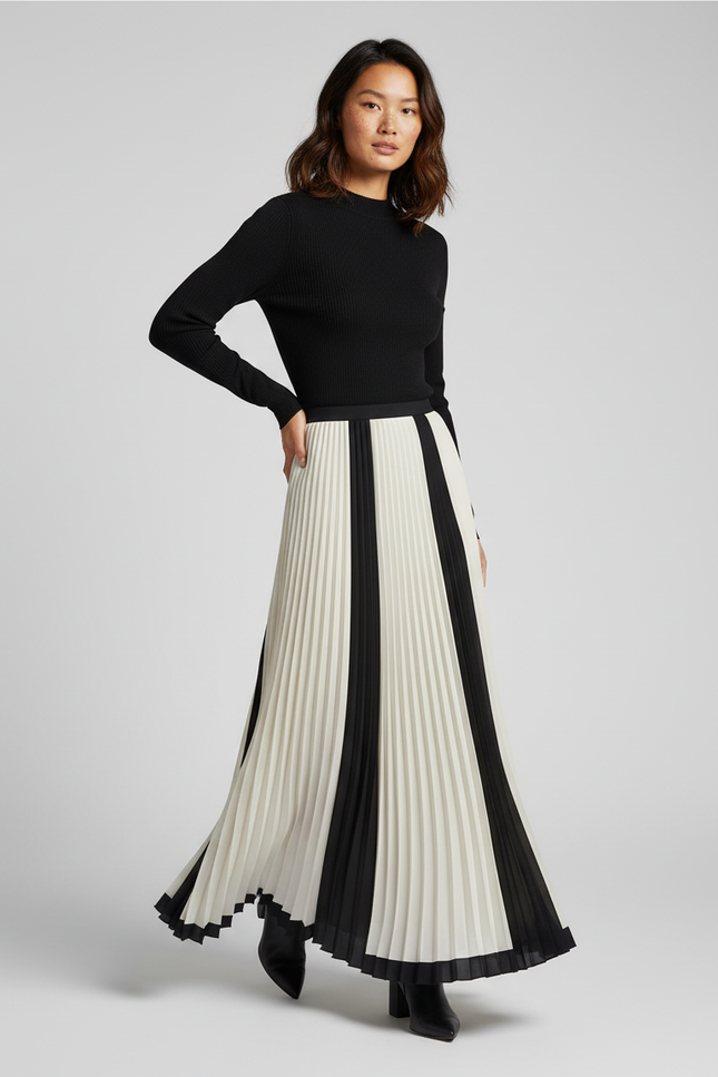 Jupe Noire Et Blanche Longue