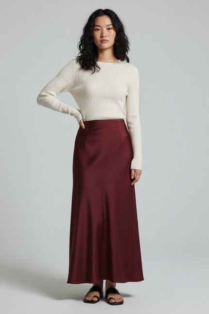 Jupe Longue Bordeaux Femme