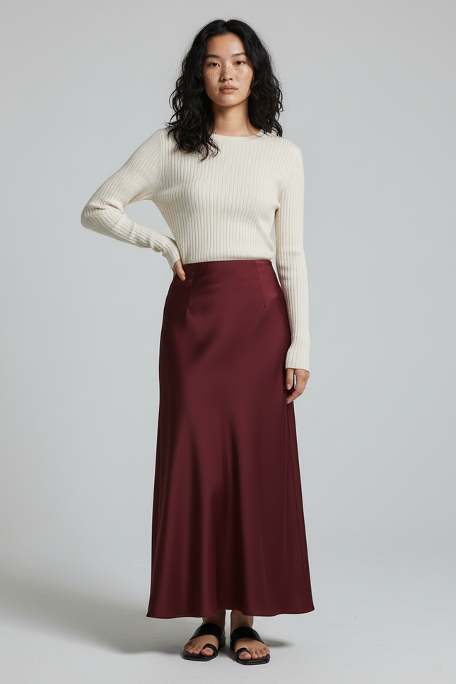 Jupe Longue Bordeaux Femme