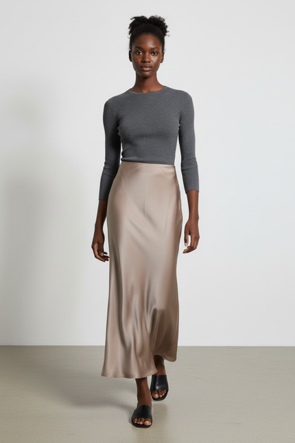 Jupe Longue Satin Fluide Élégante