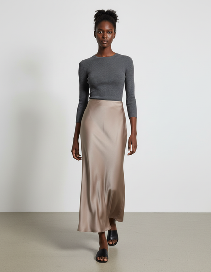 Jupe Longue Satin Fluide Élégante