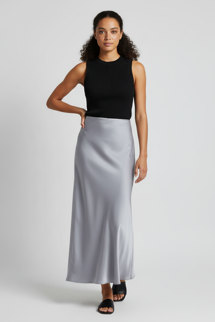 Jupe Longue Argentee