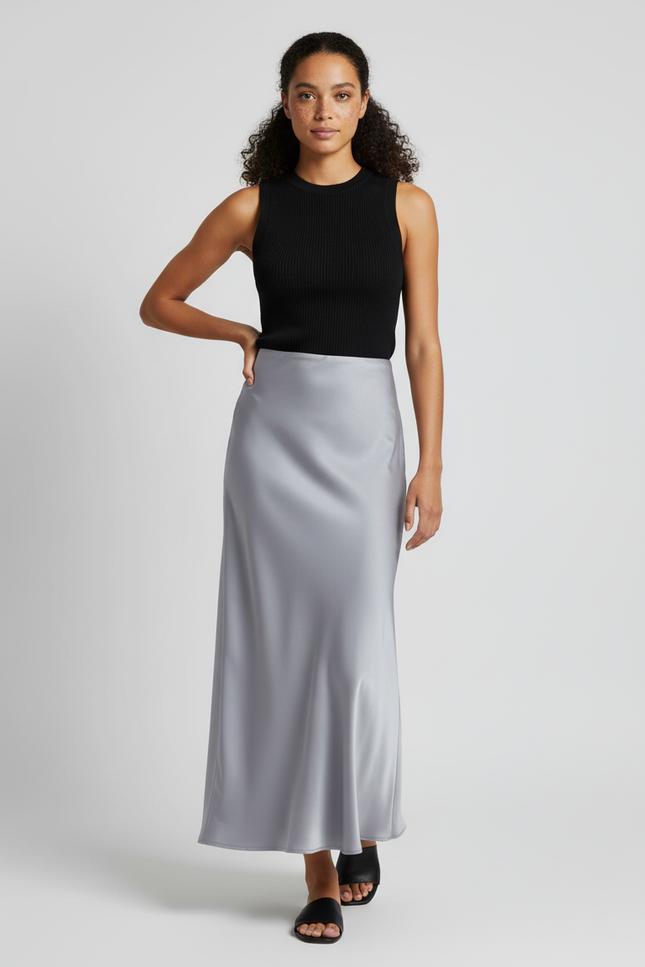 Jupe Longue Argentee