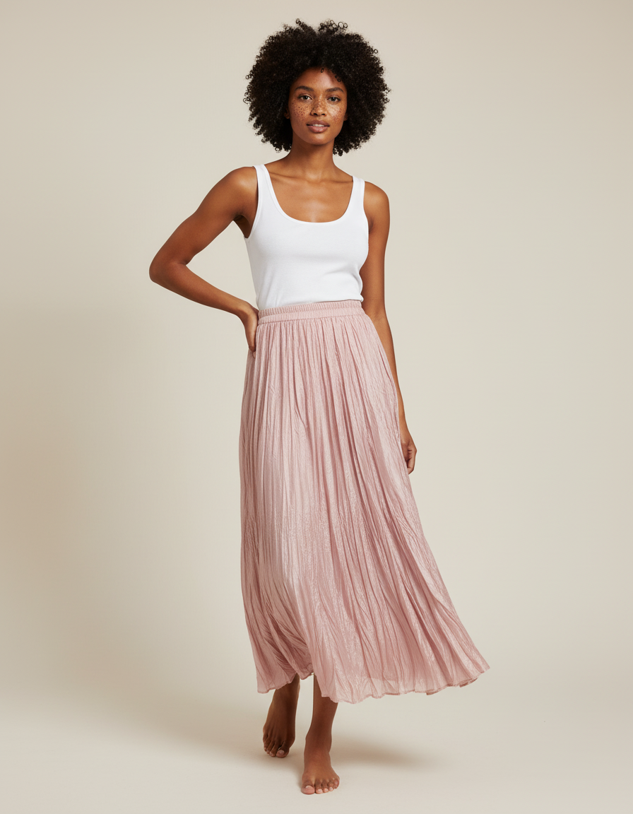 Jupe Longue Plissee Femme Ronde