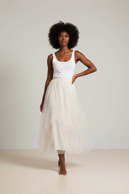 Jupe Longue Transparente Blanche