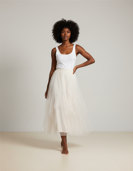 Jupe Longue Transparente Blanche