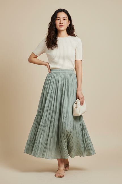 Jupe Longue Vert D'Eau Mariage