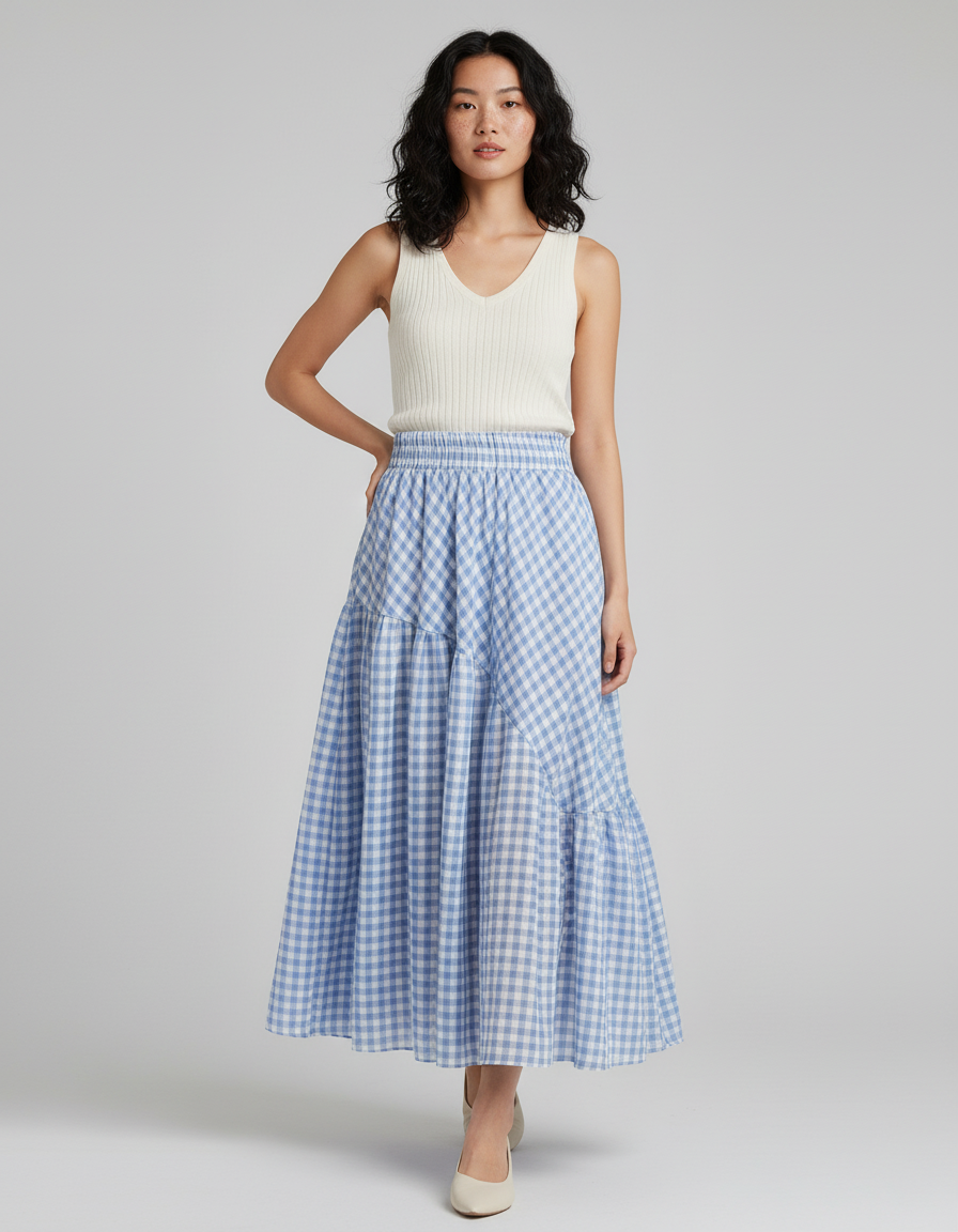 Jupe Longue Carreaux Vichy