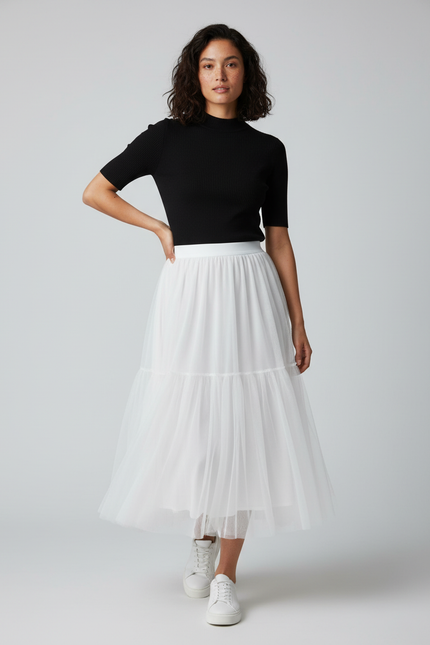 Jupe Longue Blanche Transparente