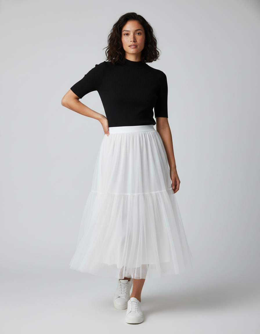 Jupe Longue Blanche Transparente