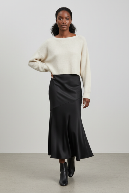 Jupe Portefeuille Longue Noire