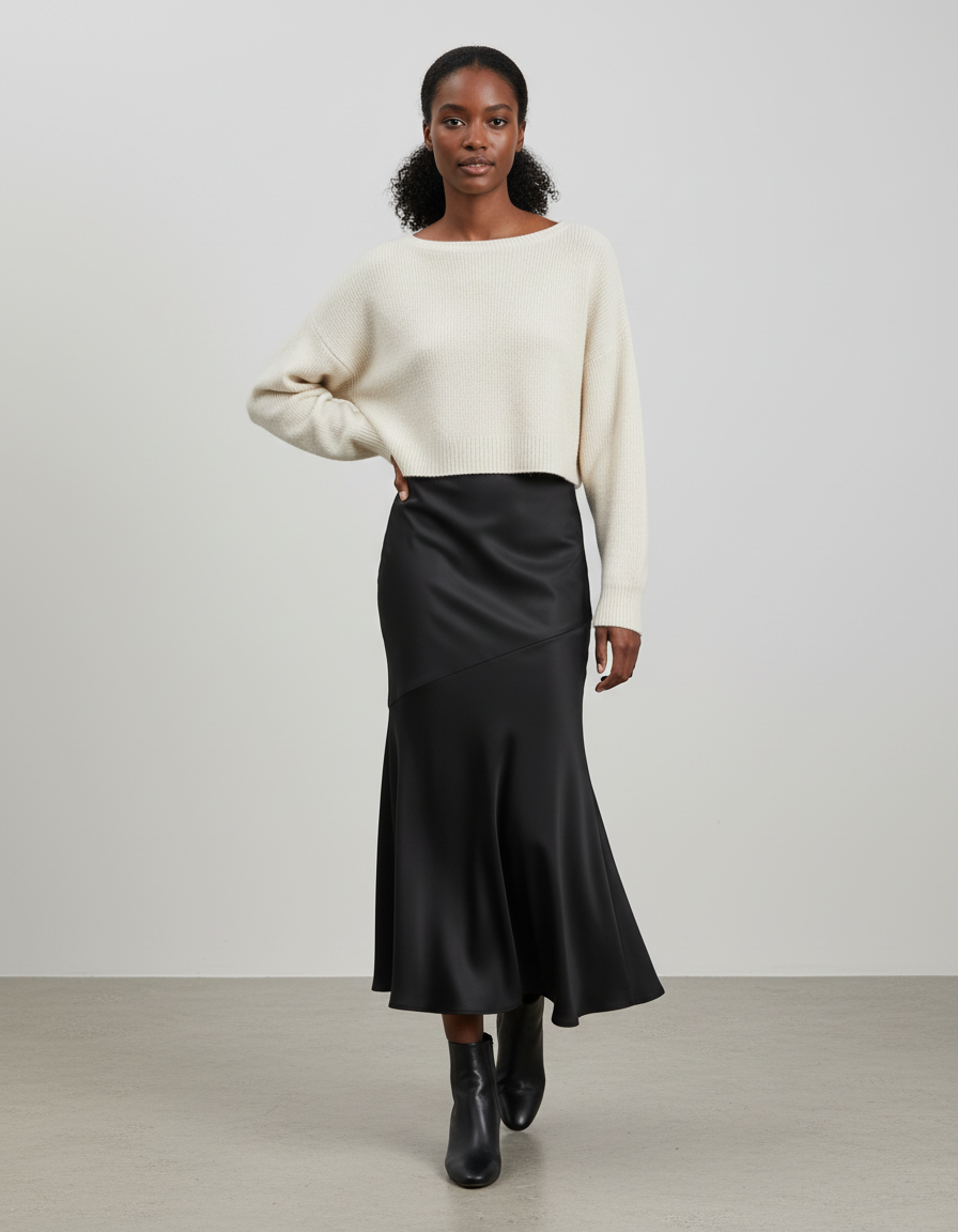 Jupe Portefeuille Longue Noire