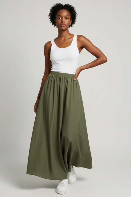 Jupe Smockée Longue