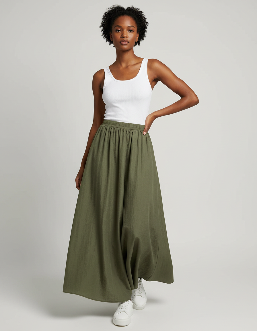 Jupe Smockée Longue