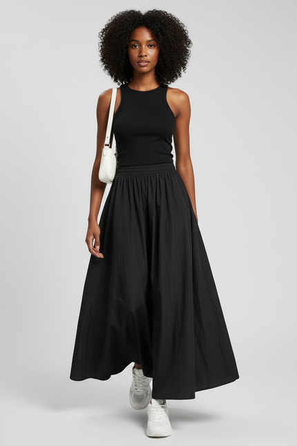 Jupe Longue Noire Ample Fluide