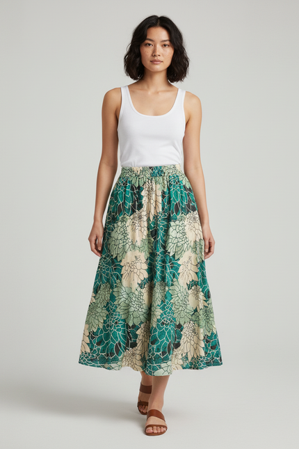 Jupe Longue Fluide Imprimée Bohème