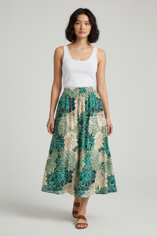 Jupe Longue Fluide Imprimée Bohème