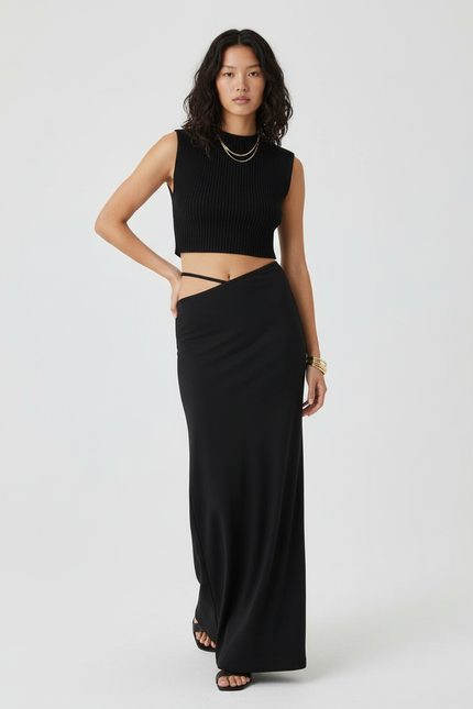 Jupe Longue Asymétrique Noire