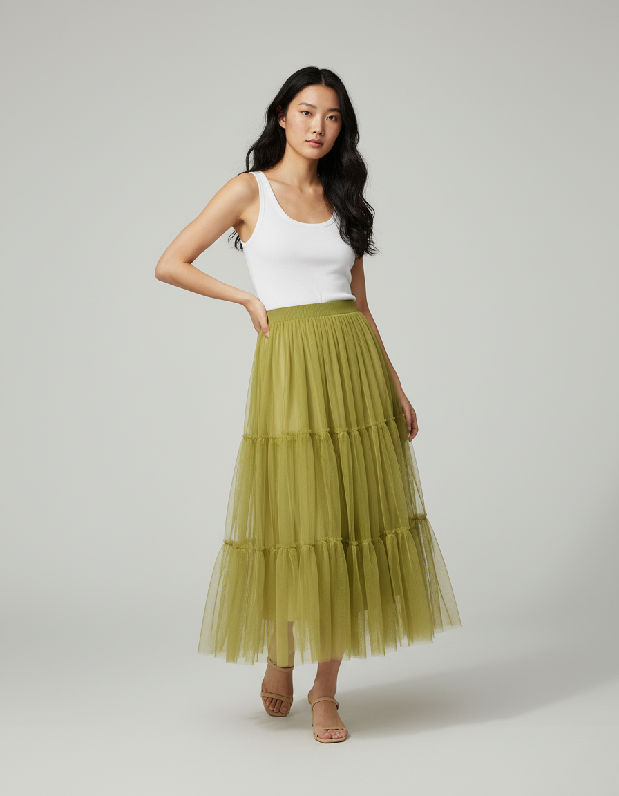 Jupe Longue Fille Gaze De Coton