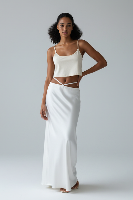 Jupe Longue Moulante Blanche