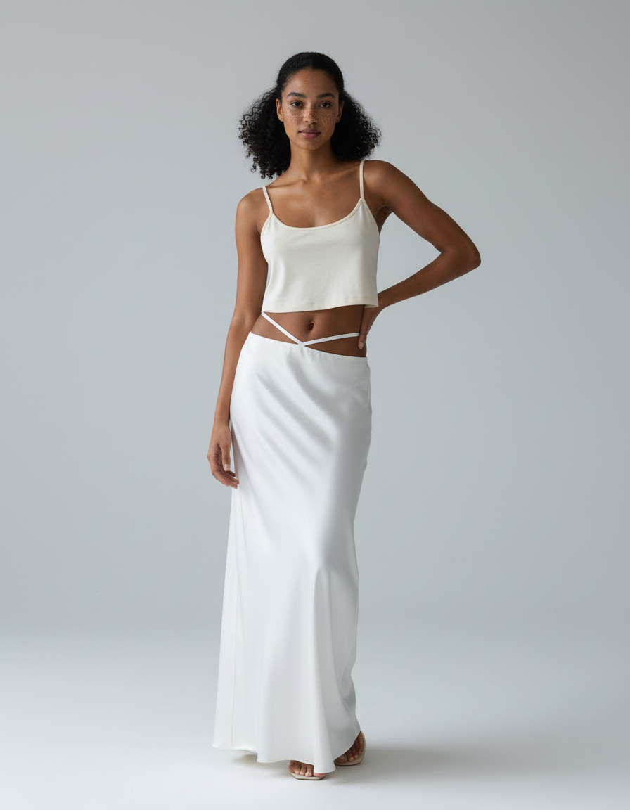 Jupe Longue Moulante Blanche