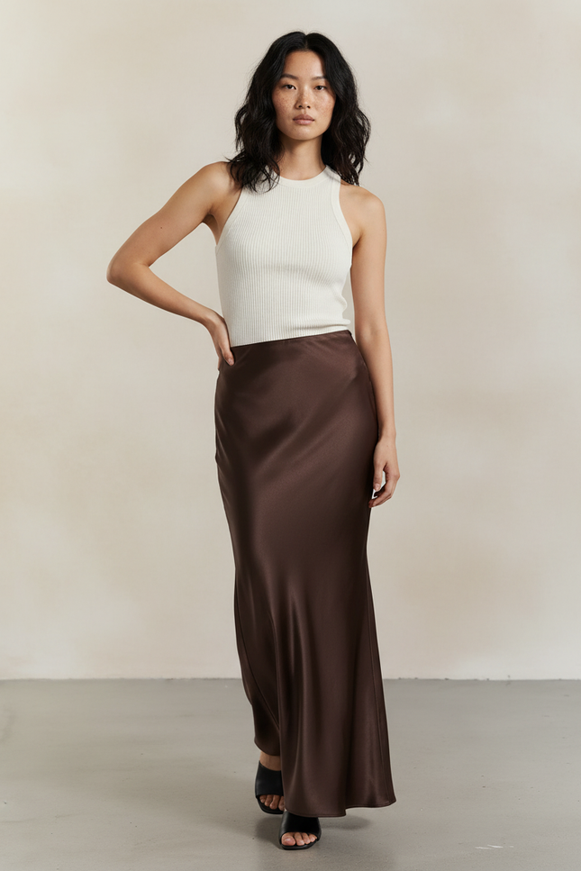 Jupe Longue Fluide Satinée Chic