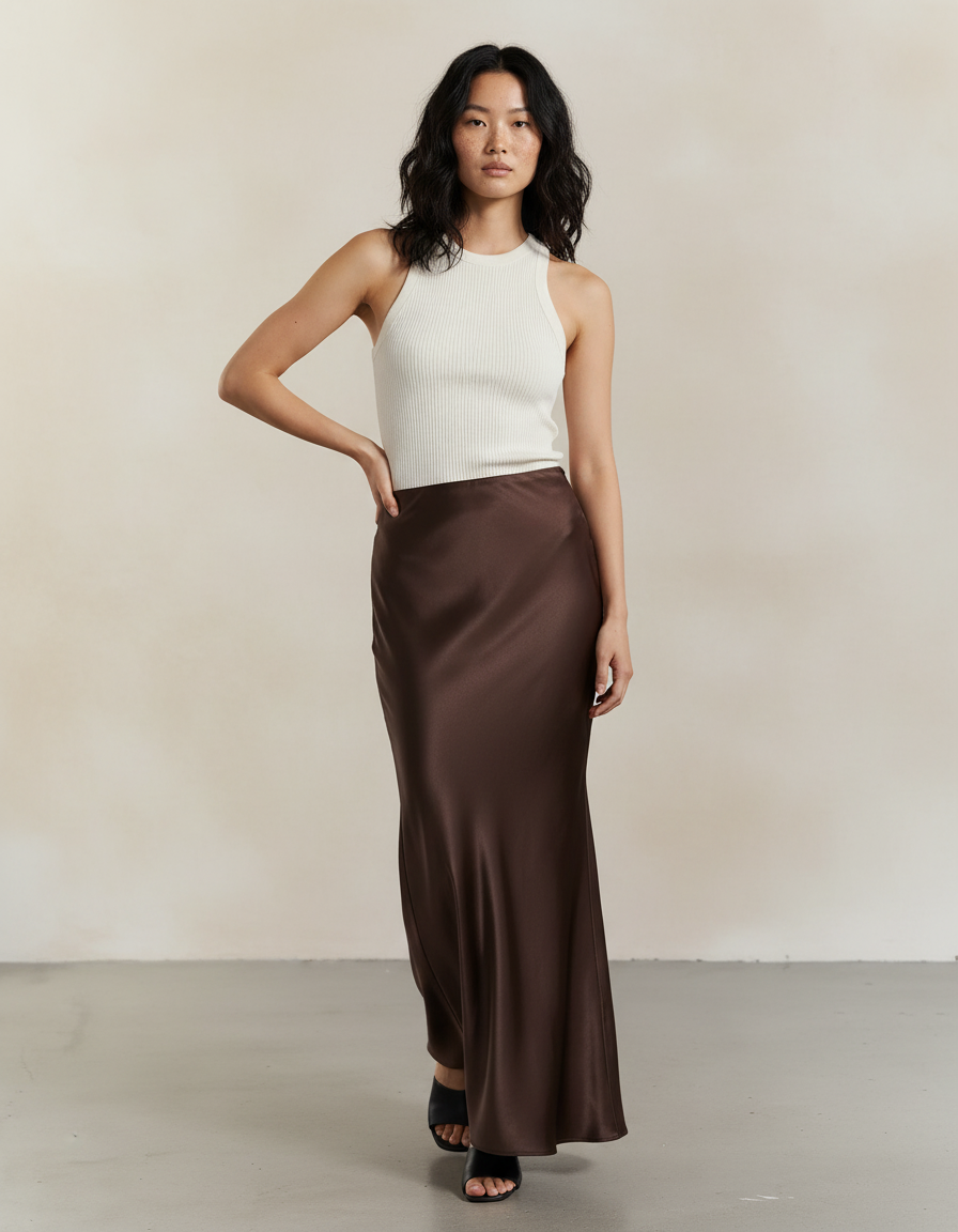 Jupe Longue Fluide Satinée Chic