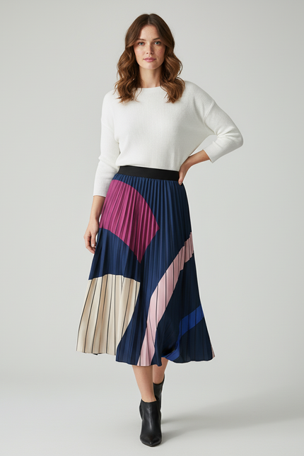 Jupe Plissée Longue Satin