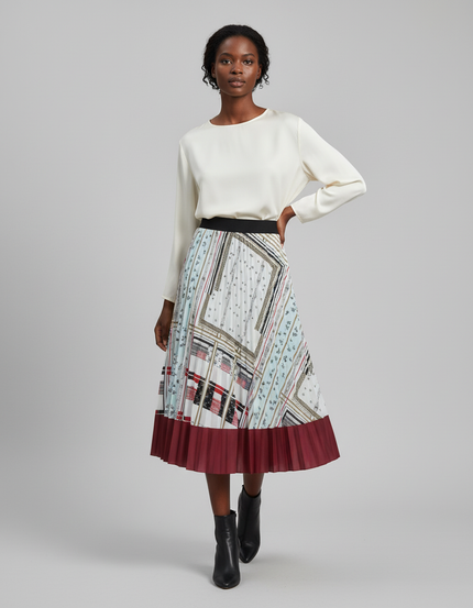 Jupe Longue Plissée Imprimée Élégante Bohème