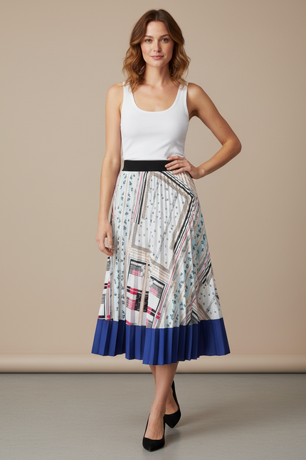 Jupe Longue Blanche Et Bleu