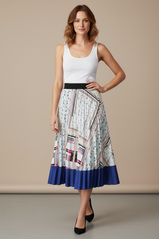Jupe Longue Blanche Et Bleu