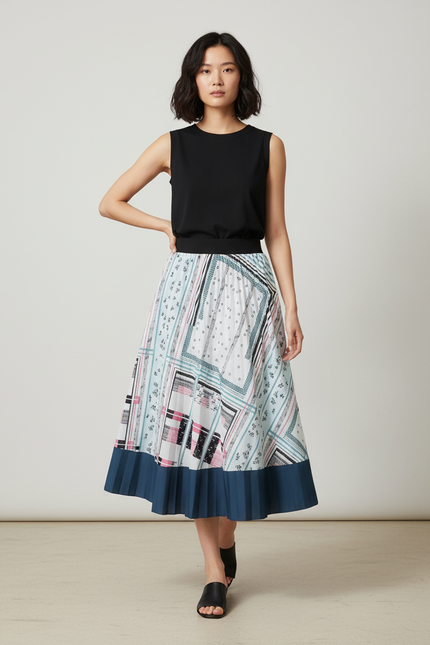 Jupe Longue Rayée Bleu Et Blanc