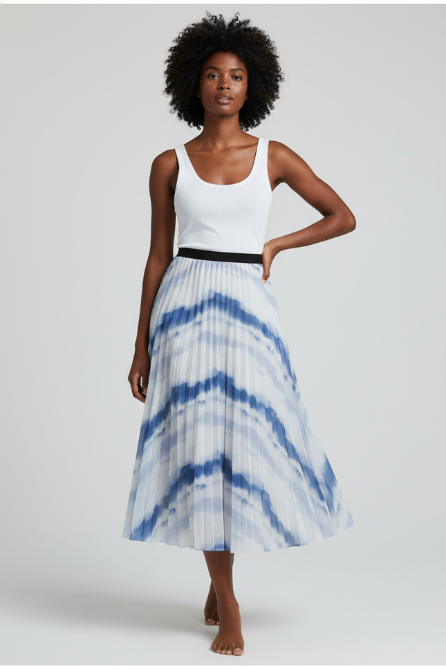 Jupe Longue Plissée Imprimée Fluide Chic