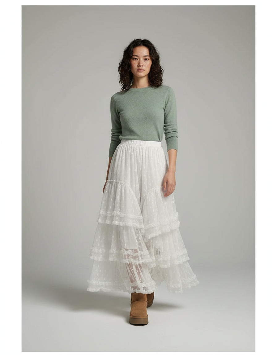 Jupe Longue Tulle Transparent