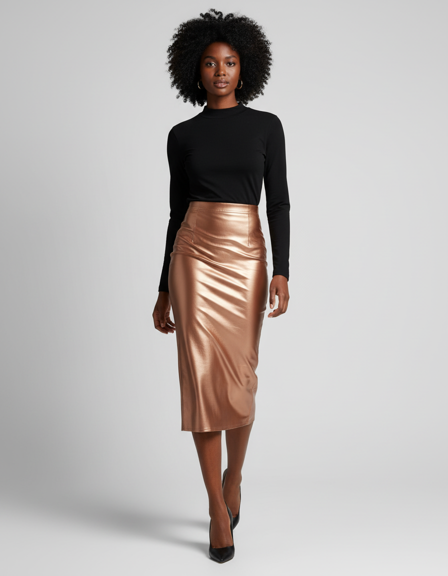 Jupe Longue Satinée Brillante Chic