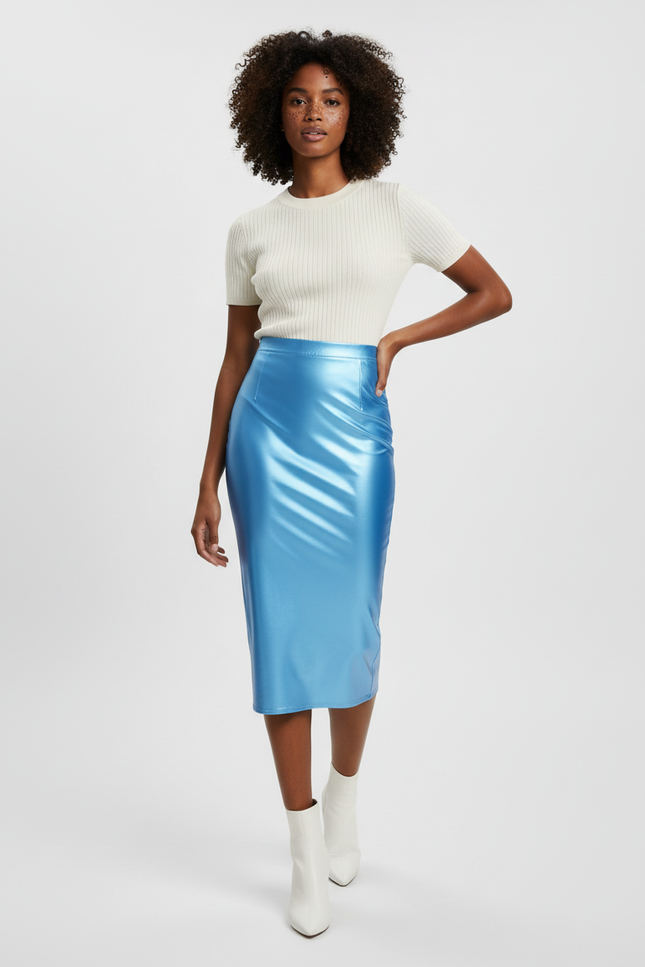 Jupe Longue Bleu Brillant Chic