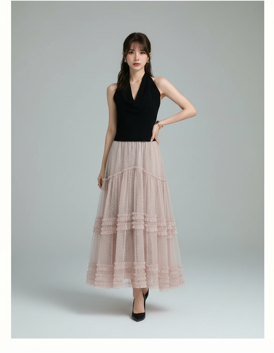 Jupe Longue Plumetis