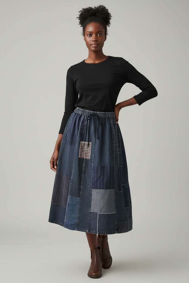 Jupe En Jean Longue Elastique