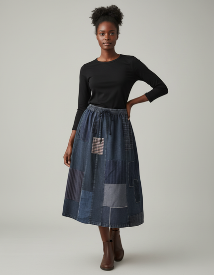 Jupe En Jean Longue Elastique