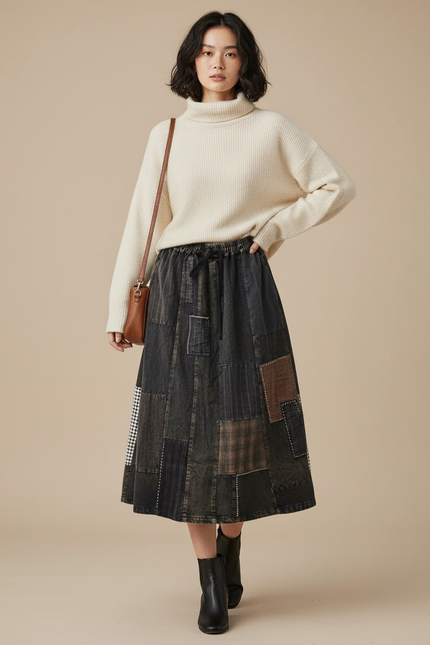 Jupe Longue Denim Noir